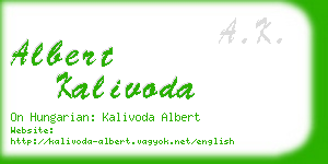 albert kalivoda business card